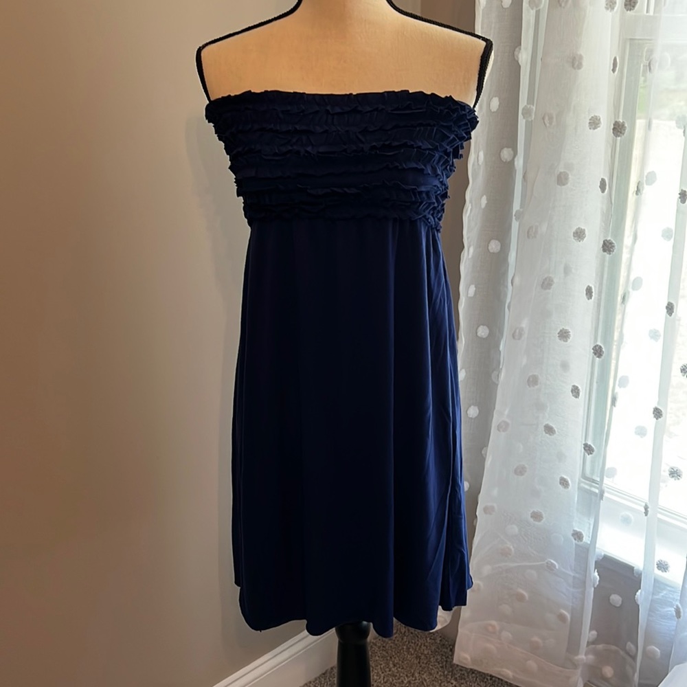 Navy blue strapless dress SIZE Large